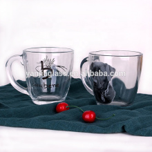 Clear Drinking Glass Coffee Mugs Coffee Cup with Handle Customized Logo